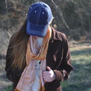 Mustard Yellow Scarf Two Toned with  Polka Dots